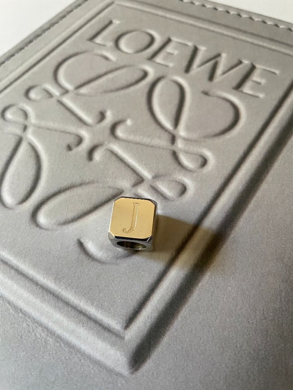 LOEWE Palladium Anagram Engraved Letter J